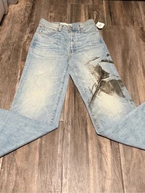 MOTHER Light Blue Jeans with Black Stains